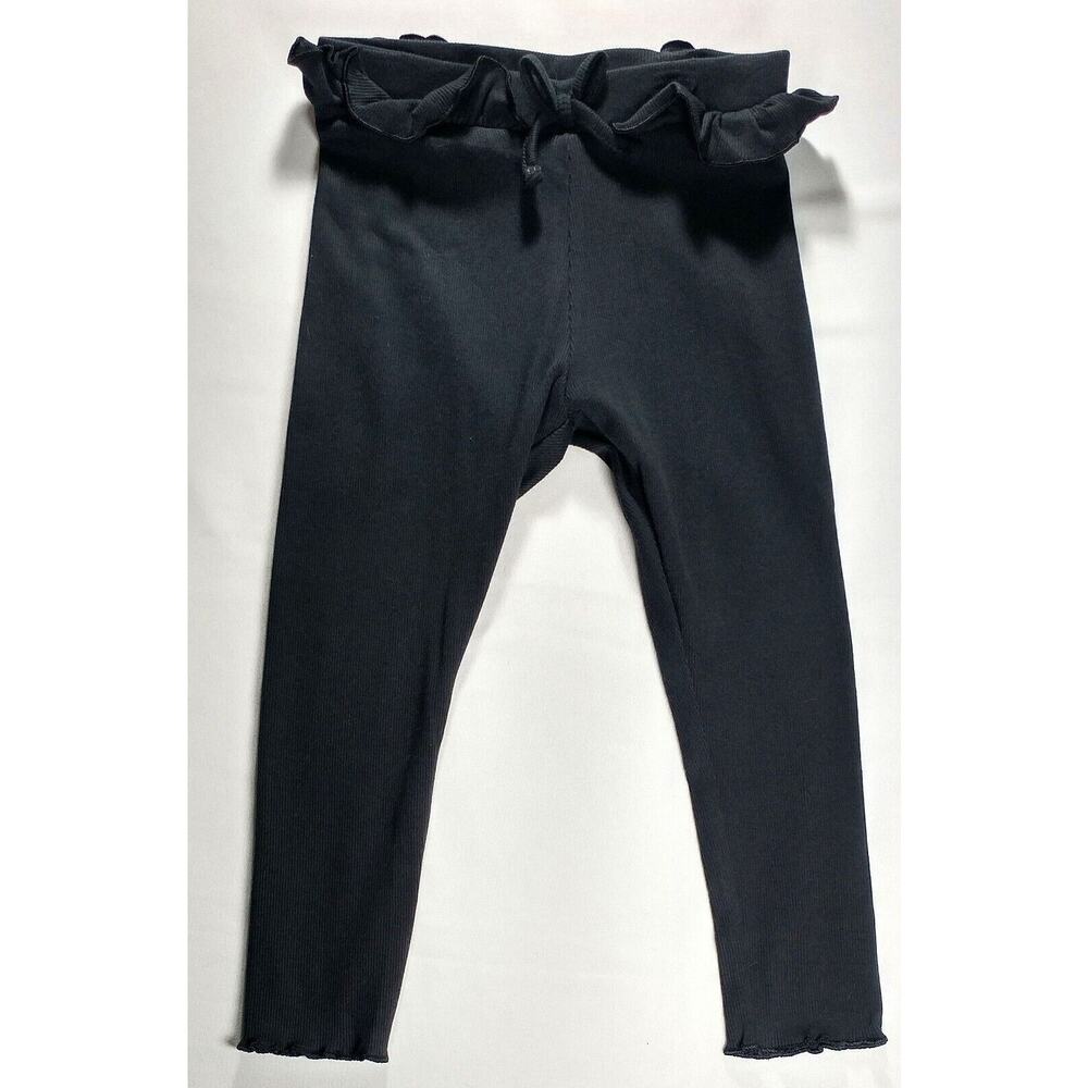 Girls Jumping Beans Leggings Black Ruffled Waist with Bow